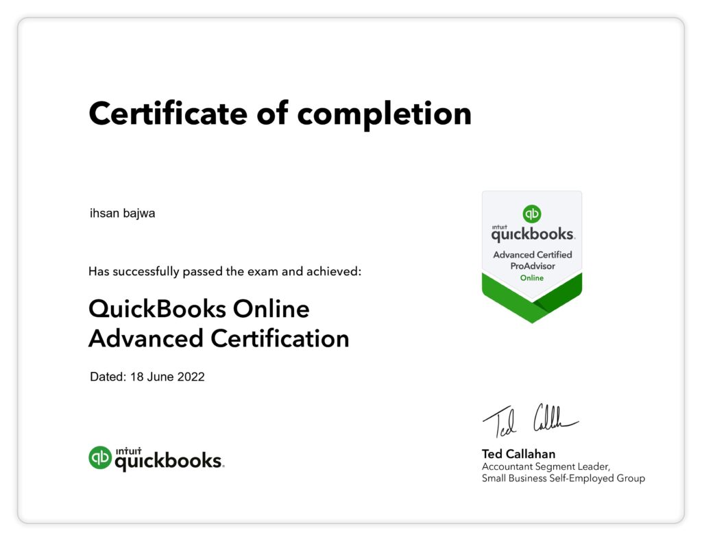 QuickBooks Online Advanced ProAdvisor